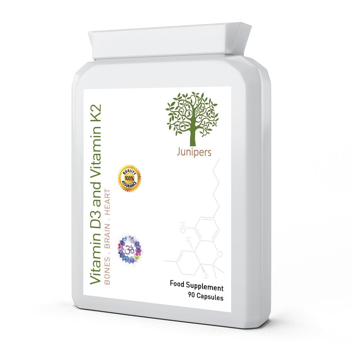 Vitamin D3 & Vitamin K2 Bone Health, Mood 90 Capsules - Junipers
